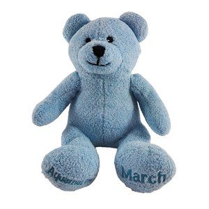 Vtg The Petting Zoo Aquamarine March Teddy Bear Plush Stuffed Animal PVC Pellets